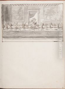 Bankettbord med trionfi, arrangerat for paven skartorsdagen 1667