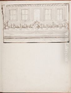 Bankettbord med trionfi, arrangerat for paven skartorsdagen 1666