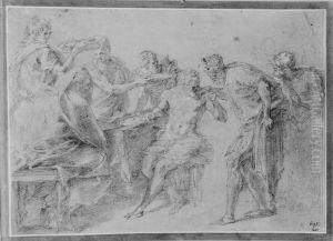 Odysseus slaktingar kallar pa honom by Francesco Primaticcio
