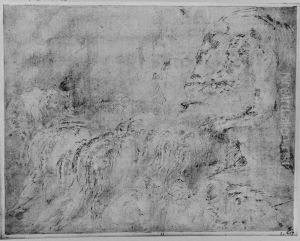 Odysseus och hans kamrater flyr fran Polyfemus grotta by Francesco Primaticcio