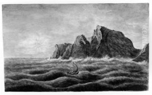 Le Cap Nord au Soleil de Minuit by Anders Fredrik Skjoldebrand