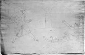 Skiss till illustration av Schillers "Der Rauber"