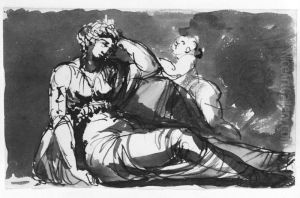 Sittande kvinnlig figur by Johan Tobias Sergel