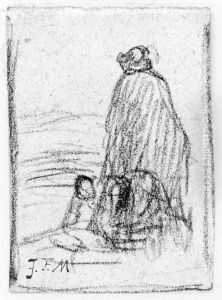 Tre figurer by Jean-Francois Millet