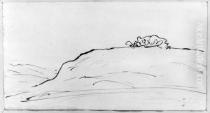 Landskapsstudie by Jean-Francois Millet