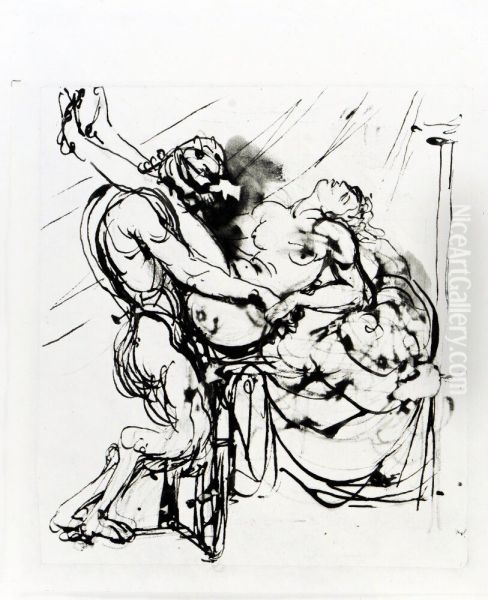 Samlagsscen mellan satyr och nymf - view 1