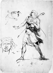 Huvud- och figurstudie by Johan Tobias Sergel