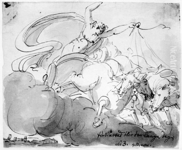Illustration till visan "Pa lifvets modosamma strat". fjarde versen 3. "Forkortad blir den langa dag" - view 1