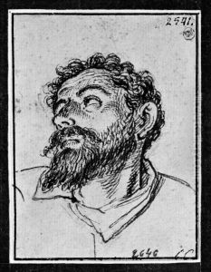 Skaggig man i halvprofil by Claude Mellan