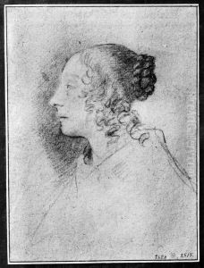 Okand kvinna, profil at vanster by Claude Mellan