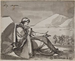 Illustration till visan "Pa lifvets modosamma strat". Tredje versen 4. "Jag anser livet som en lek" by Johan Tobias Sergel