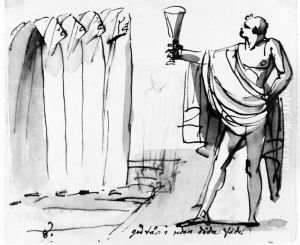 Illustration till visan "Pa lifvets modosamma strat". 8. "God tar i redan doda fader" Illustration till visan "Pa lifvets modosamma strat". 8. "God tar i redan doda fader"