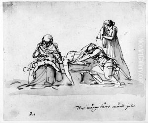 Illustration till visan "Pa lifvets modosamma strat". Forsta versen 2. "Hur manga tarar mande jutas" by Johan Tobias Sergel