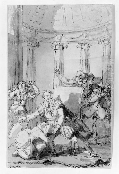 Illustration till "Gustaf Adolfs adelmod", akt 4 - view 1