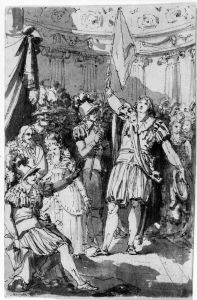 Illustration till "Gustav Adolfs adelmod" by Johan Tobias Sergel