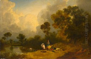 Boys Bathing in a River
