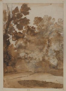 View with Trees and Running Child