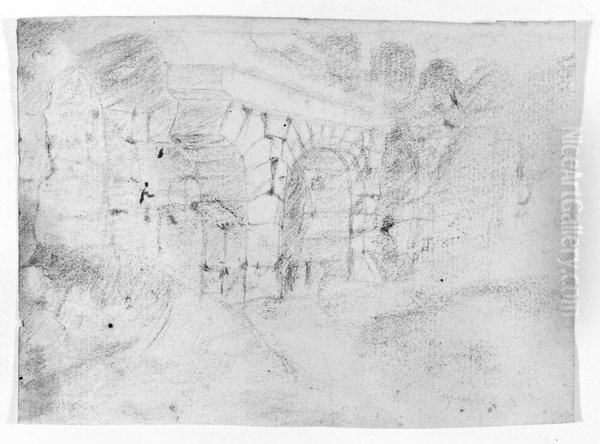 Studie av en antik ruinarkad - view 1