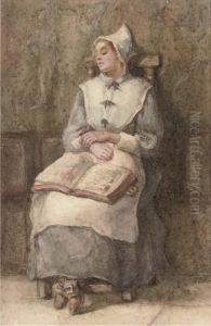 A Breton Girl Sleeping by Edward Calvert