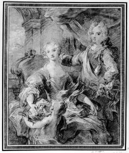 Allegoriserad portrattgrupp by Francois Lemoyne
