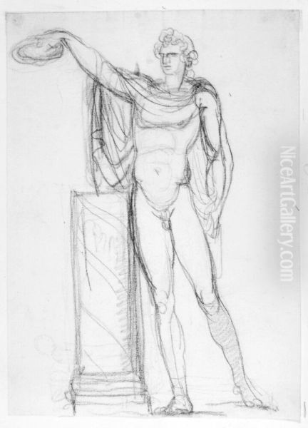 Avteckning efter antik Apolloskulptur - view 1