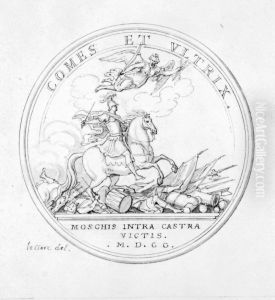 Utkast till medalj till minne av slaget vid Narva 1700