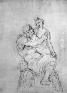 Jupiter och Juno, II, skiss by Johan Tobias Sergel