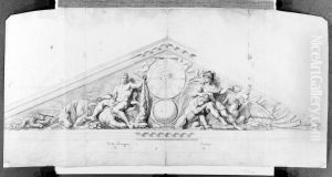 Fronton for fasaden pa Cour de Marbre, Versailles