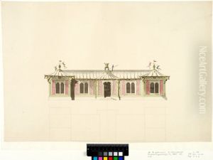 Earliest Proposal for the Chinese Pavilion at Drottningholm. Front elevation and plan by Carl Harleman