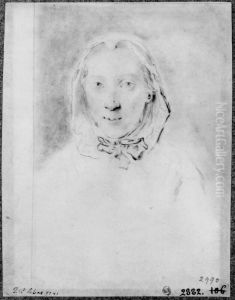Kvinna med huva sedd framifran by Jacques-Philippe Le Bas