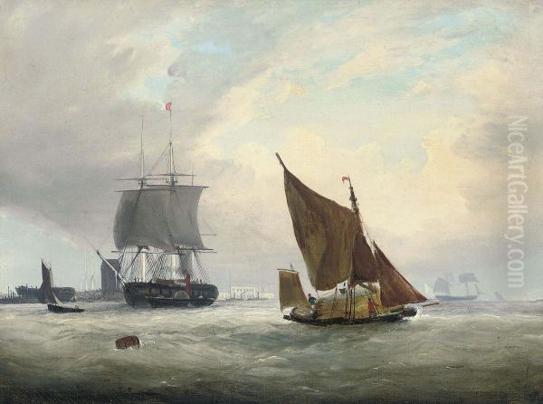 A Hay Barge And Other Shipping On The Medway - view 1