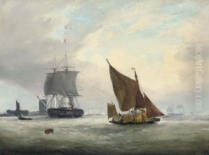 A Hay Barge And Other Shipping On The Medway
