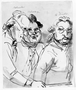 Akademiprofessorerna Bolander, Gillberg och Per Krafft by Johan Tobias Sergel