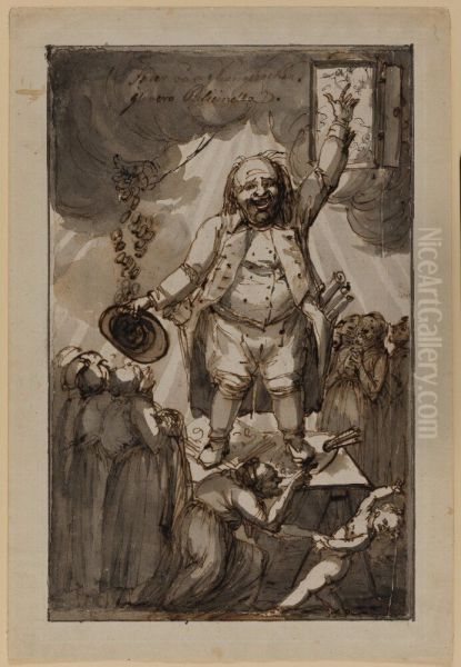 Our Father in Kungsbacken il vero Pulcinella. Elias Martin - view 1