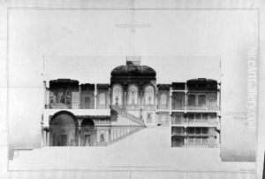 Nationalmuseum Profil, snitt av mellan- och ovre vaningarna