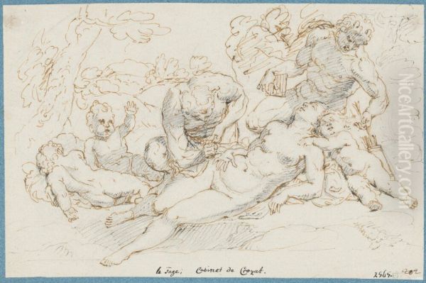 Satyr Unveiling a Sleeping Nymph (or Aphrodite) - view 1