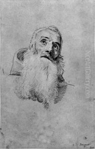 Studie av gammal mans huvud by Jean Jouvenet