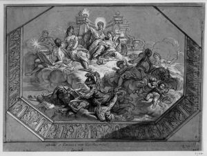 The Triumph of Justice, drawing for a ceiling in Parlement de Bretagne, Rennes by Jean Jouvenet