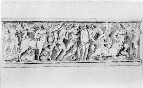 Studier efter antik basrelief i Bacchustag - view 1
