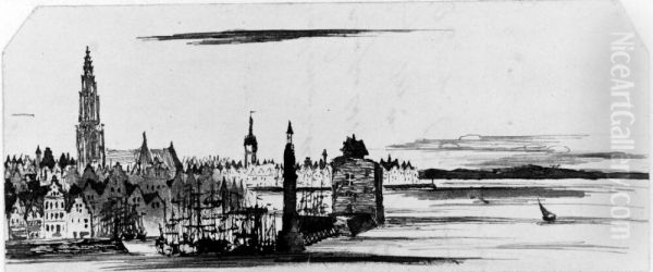 Hamnstad, troligen Antwerpen - view 1
