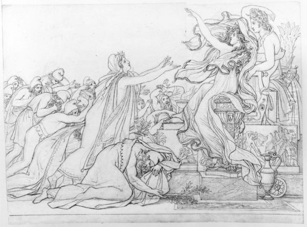 Aeneas radfragar den kumeiska sibyllan - view 1