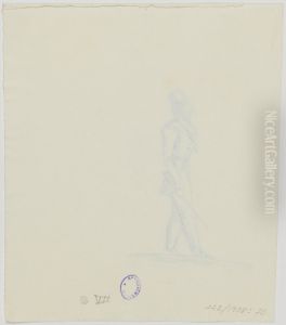 Spatserande herre by Adolf Ulrik Schutzercrantz