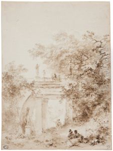 Italienskt landskap by Jean-Honore Fragonard