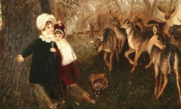 Two Girls With Deer - view 1