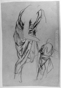 Tva studier av draperad figur by Thomas Couture