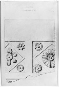 Fragment av kasetterat tak (?), Strada di Sepolcri, Pompeji by Fredrik Wilhelm Scholander