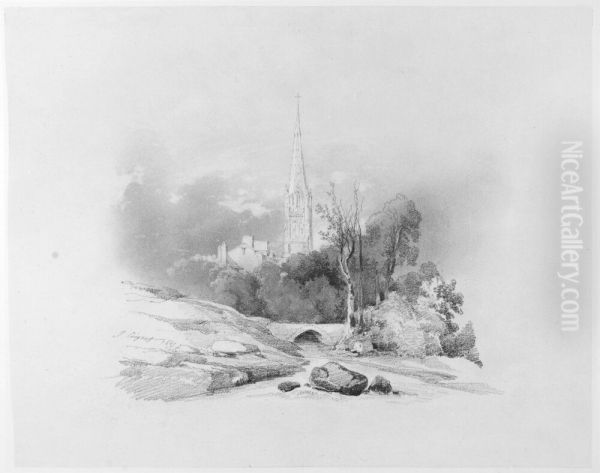 Landskap med stad i bakgrunden - view 1