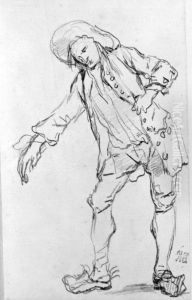 Studie av dansande bonde by Charles-Nicolas Cochin