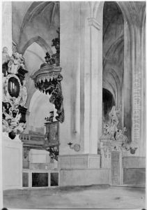 Interior fran Storkyrkan, Stockholm by Fredrik Wilhelm Scholander