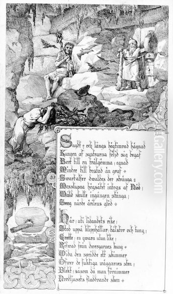 Illustration till "Fjolners saga". Plansch 28 - view 1